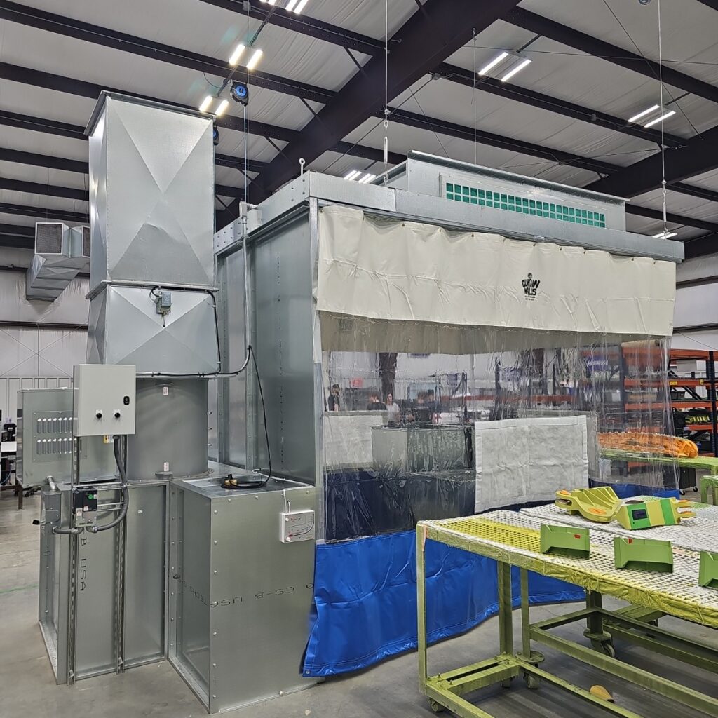 Completed assembly of single skin automotive prep station 