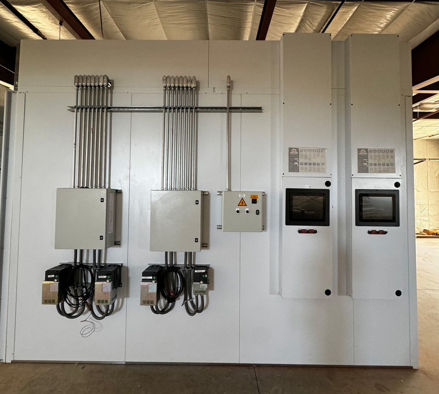 Control panels and touch screens for 2 paint booths 