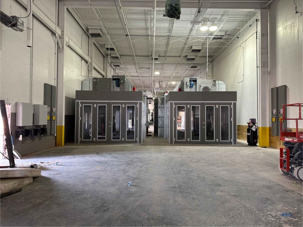 Custom paint booth install